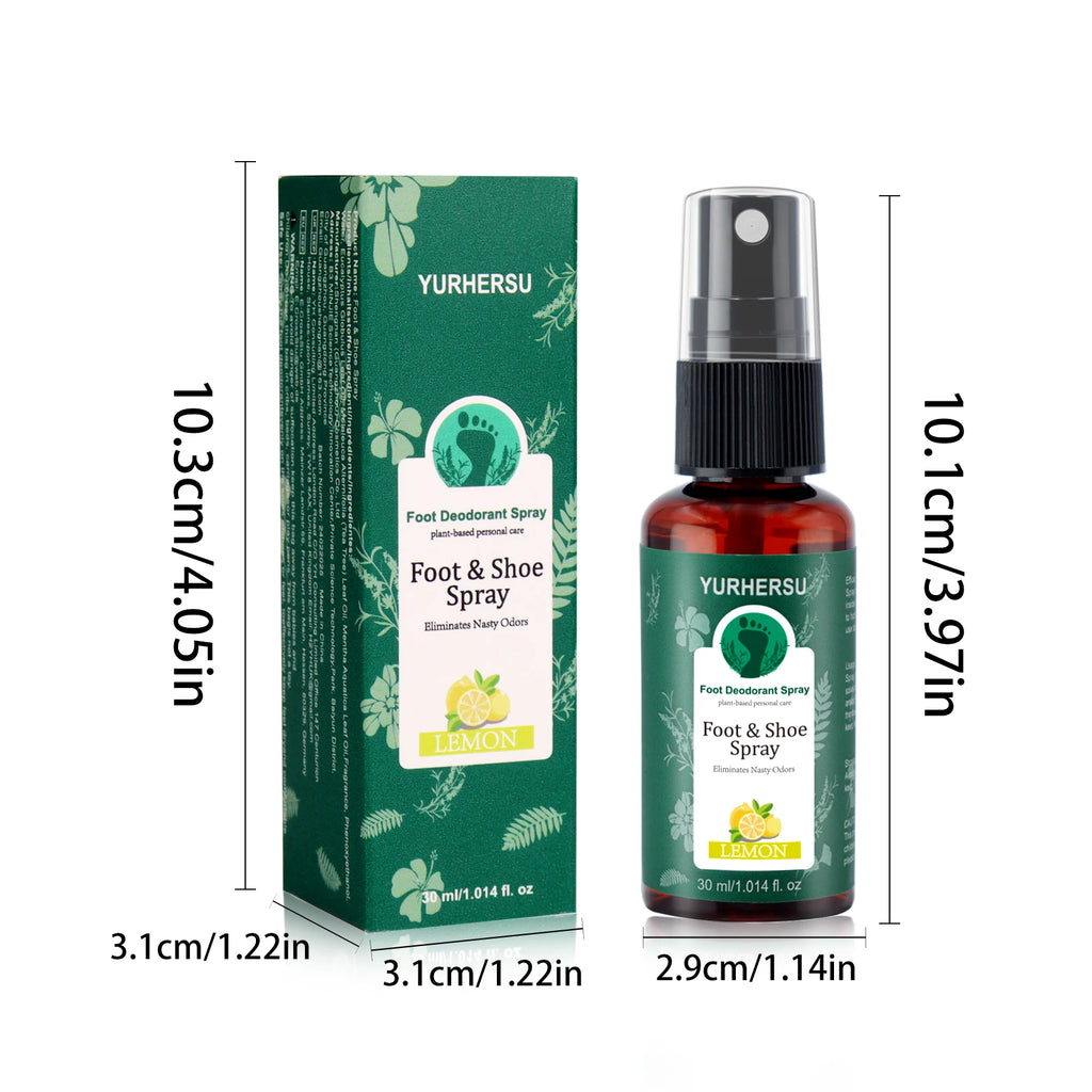 YURHERSU Lemon Foot Deodorant Spray – 24H Odor Control Foot Deodorant Spray Oasis Select