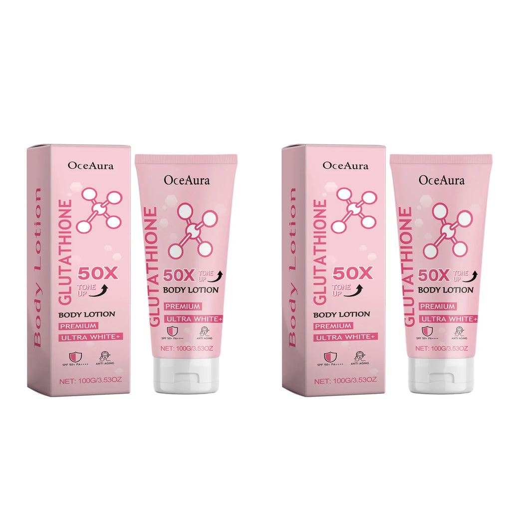 Glutathione Body Lotion Brightening Hydrating Revitalize Even Skin Tone Improve Skin Dry Rough Dullness Moisturizing Body Lotion Oasis Select 2Pcs