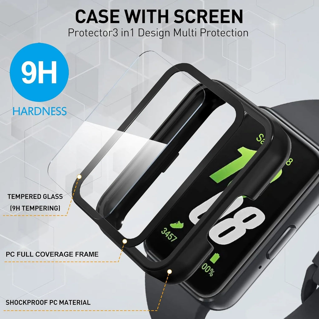 Samsung Galaxy Fit 3 Case – PC Bumper & Tempered Glass Smartwatch Case Oasis Select
