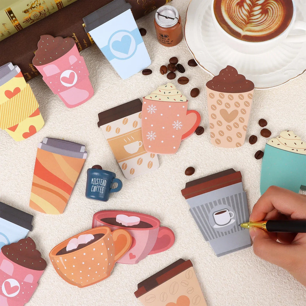 24 Pack Coffee Cup Sticky Notes -Cute Self Sticky Notepads Self-Stick Memo Pads Sticky Note Pads For Coffee Lover Office School Oasis Select
