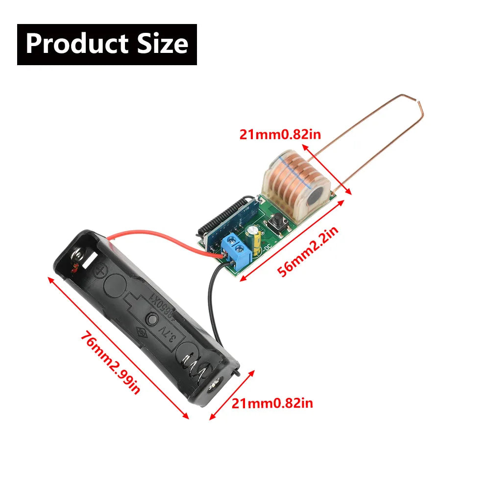 High Voltage Module DC 3.7V Remote Ignition Module Arc Igniter Booster Coil 12mm Discharge 50m With Battery High Voltage Igniter Oasis Select