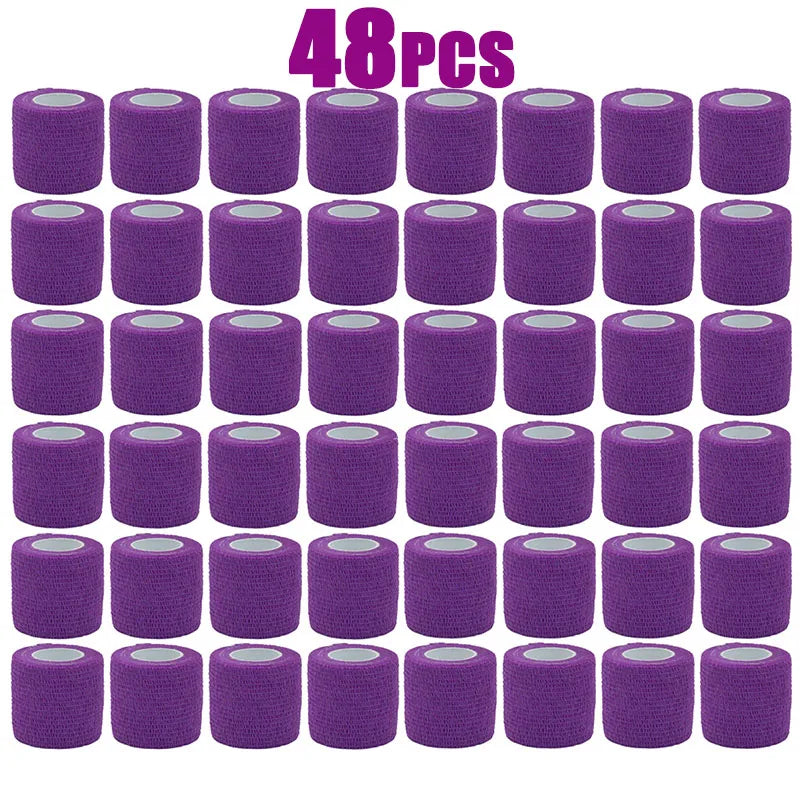 48/1Pcs Purple Sport Self Adhesive Elastic Bandage Wrap Tape Elastoplast For Knee Support Pads Finger Ankle Palm Oasis Select 48pcs 15cmX4.6m