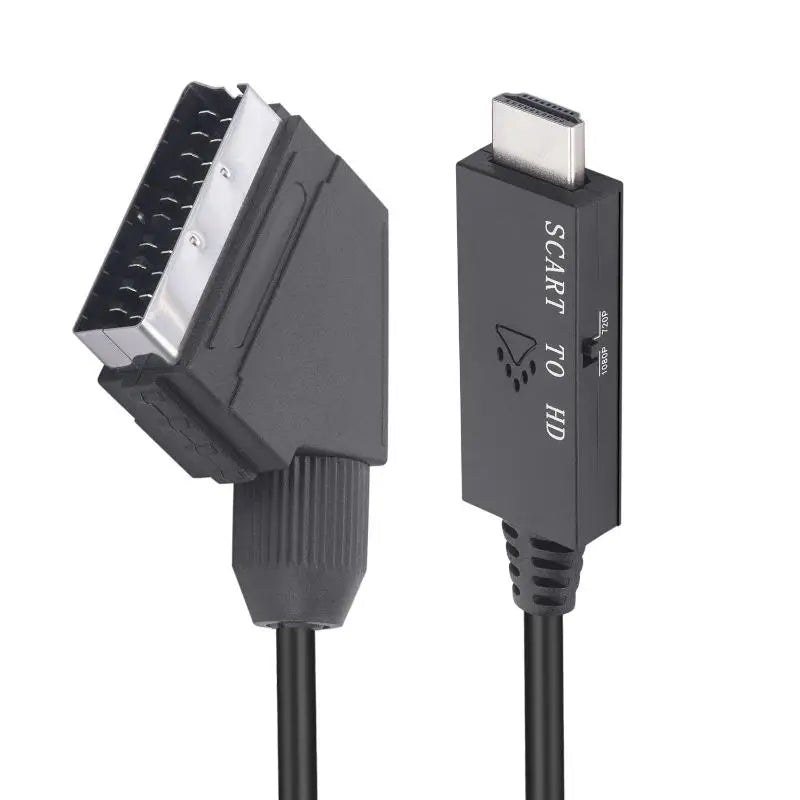 1Set -Compatible Input To Scart Output Plug And Play For VHS VCR DVD HD -Compatible To Scart Audio Video Converter Cable Oasis Select