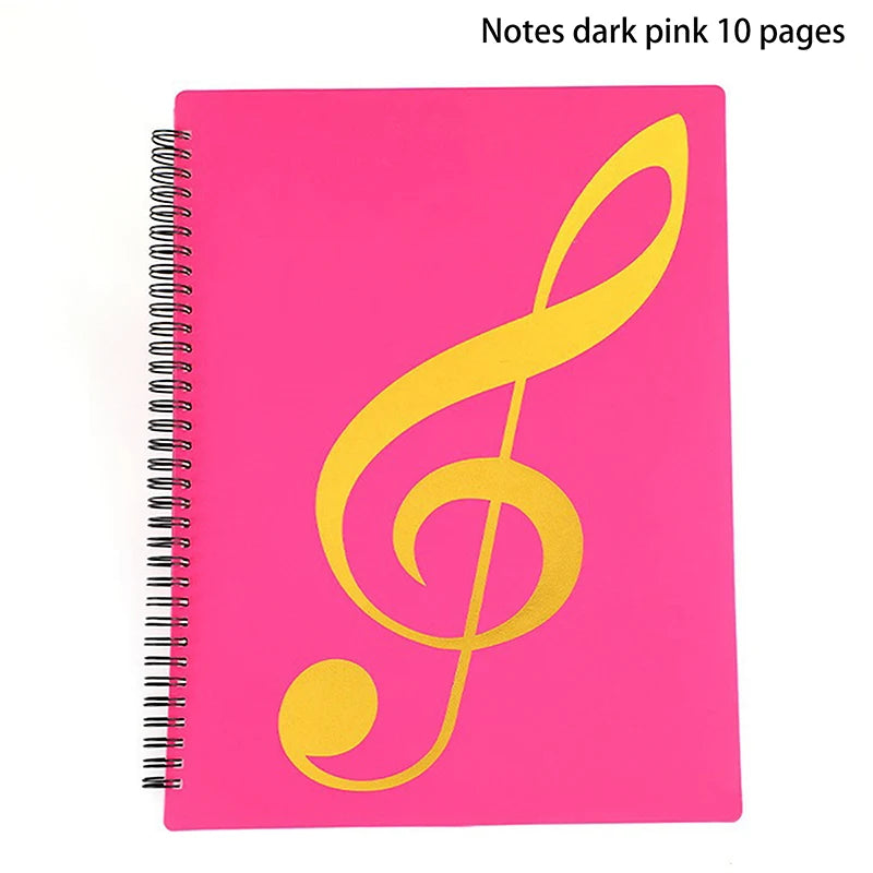 New Flexible 20 Pages Piano Music Score Folder A4 Music Book Clip Sheet Note Folder Piano Paper Sheets Music Binder For Practice Oasis Select 32cm pink