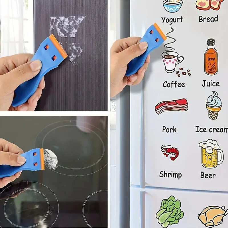 11Pcs Plastic Razor Blade Scrapers Glue Remover with 20Pcs Blades Car Glass Cleaning Razor Scraper for Removing Stickers Labels Oasis Select