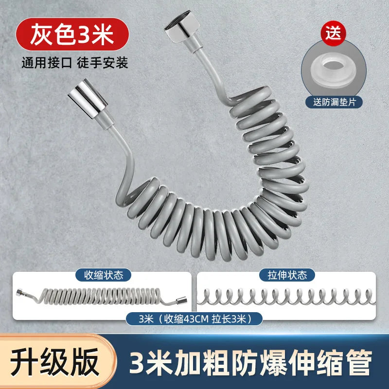 Hygienic shower toilet bidet sprayer shower head double outlet angle valve wall-mounted double outlet bidet toilet accessories Oasis Select Grey 3M Hose