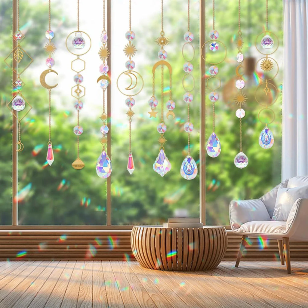 Crystal Suncatcher DIY Kit 200+Pcs Gold Jewelry Making Supplies with Prisms Tools Non-Toxic Boho Decor Gift Sensory Craft Gift Oasis Select