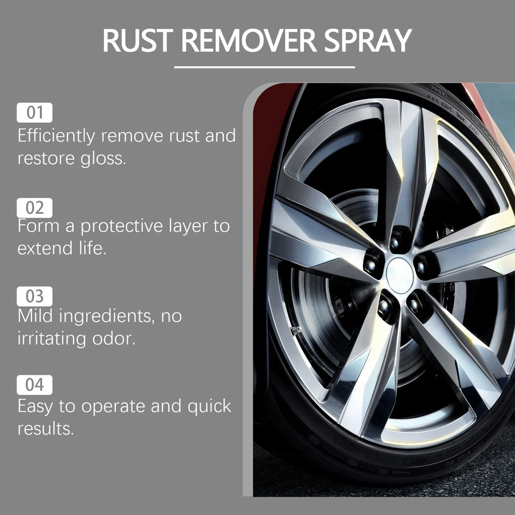 Automobile Wheel Hub Rust Remover Repair Metal Wheel Polishing Parts Maintenance Cleaner Rapid Derusting Prevent Corrosion Spay Oasis Select