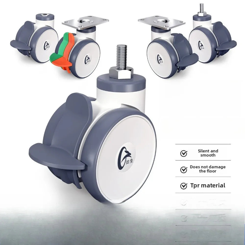 4pcs 1.5 Inch Flat Casters Right-Angle Wire Teeth Planter With Furniture Plastic Casters Office Activities Cabinet Wheels Oasis Select
