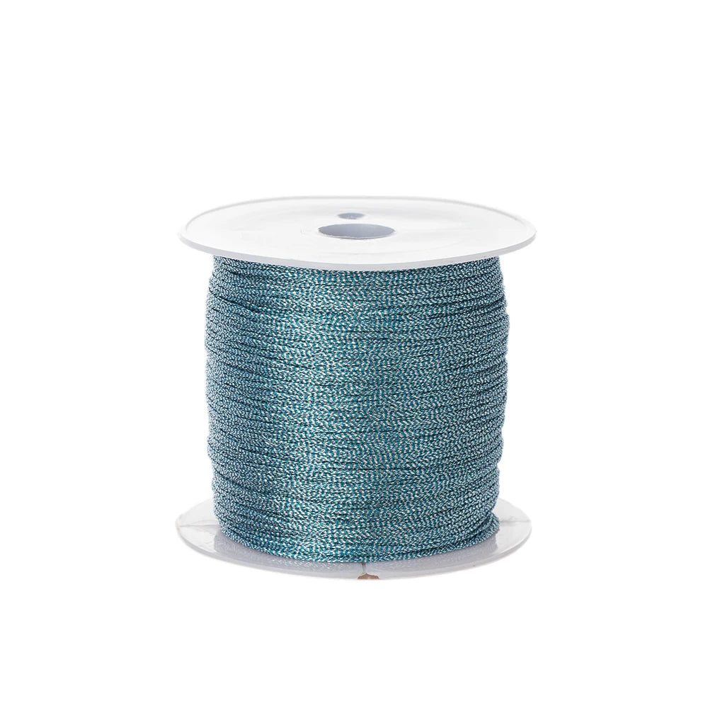 0.4mm 50m Crafts Nylon Cord For Jewelry Making Beading Braided Nylon Satin String for Bracelets Rattail Trim Chinese Knot Oasis Select Blue 0.4mmX50m