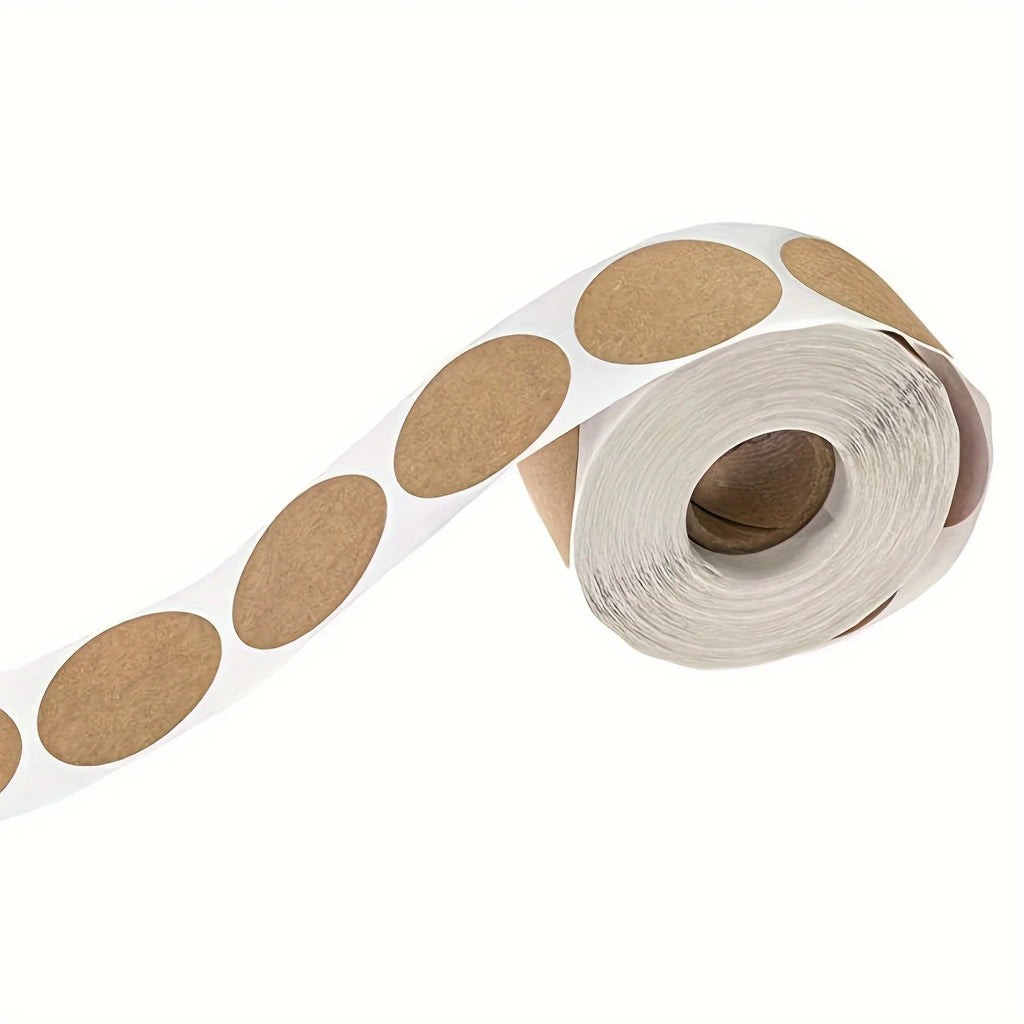 500 pcs / 1 roll ，kraft round self-adhesive label paper items classification name stickers personalized labels Oasis Select