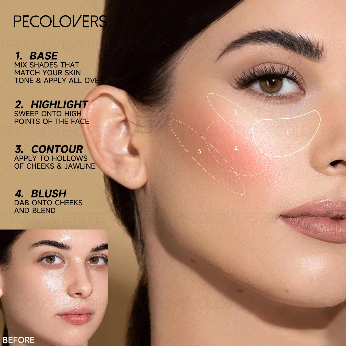 Natural 3D Contouring Cream – Bronzer & Highlighter for Beginners