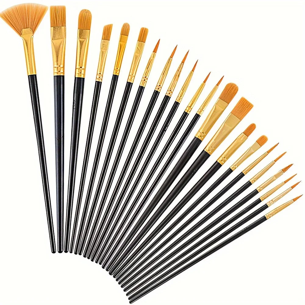 22/12/10 pcs Brush Set Plastic brush for acrylic, watercolor, oil painting for canvas, fabric and paper crafts painting supplies Oasis Select