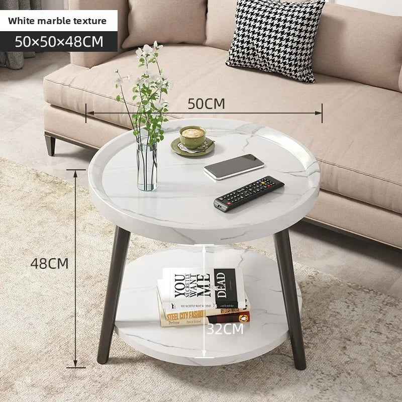 Multi-functional Coffee table balcony round living room double edge few bedside small round table Oasis Select
