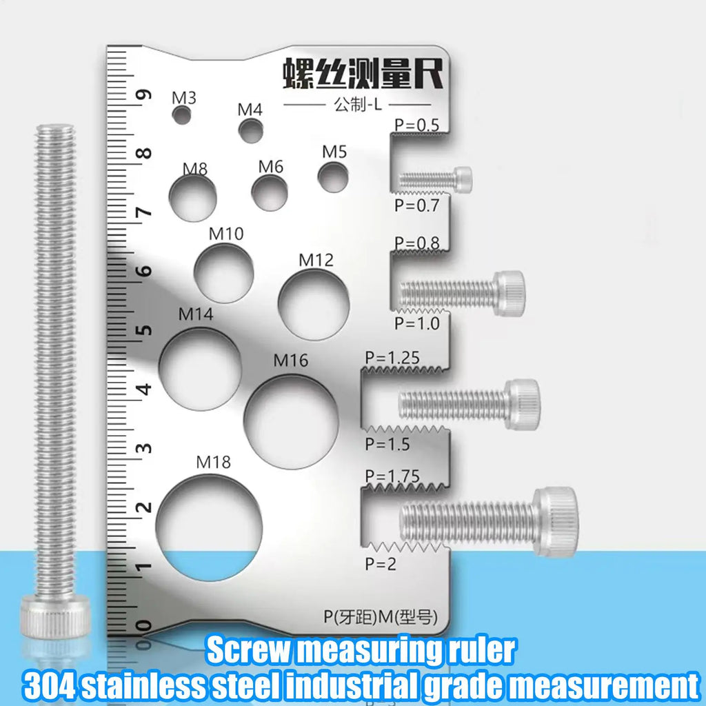 Bolt Thread Checker Measurement Tool for Screw Anti-Slip Portable Measuring Gauge Tool for Nut Bolt Bit Thread Industry Crafting Oasis Select