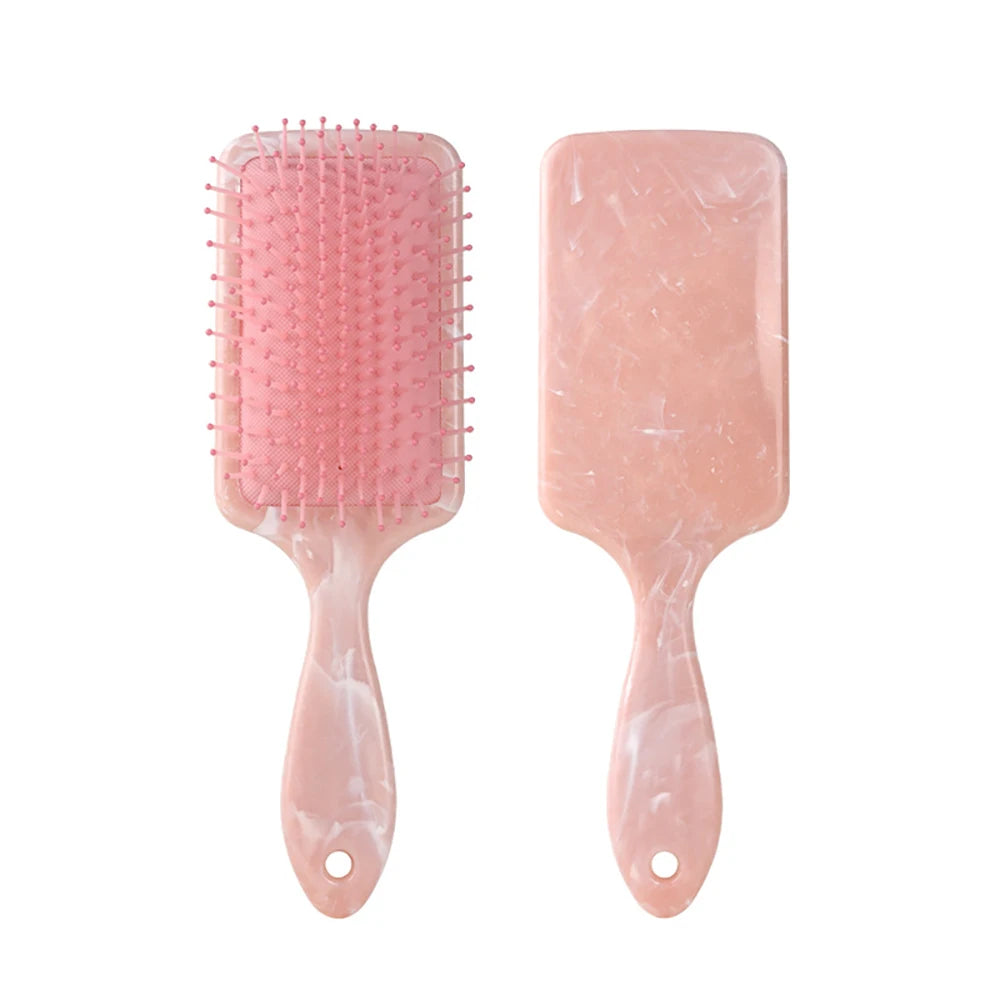 Air Cushion Comb Anti-tangle Anti-static Square Marble Detangling Hair Brush Wet Dry Head Massage Hair Comb Salon Styling Tools Oasis Select pink