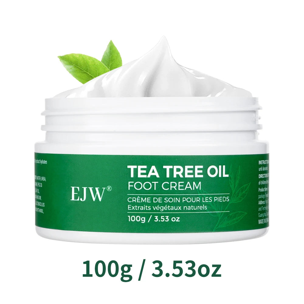 Tea Tree Oil Foot Cream, Warming Cream - Calluses, Dry Cracked Feet, Hands, Heels, Elbow -Softens & Moisturizes Skin, Foot Balm Oasis Select 100g
