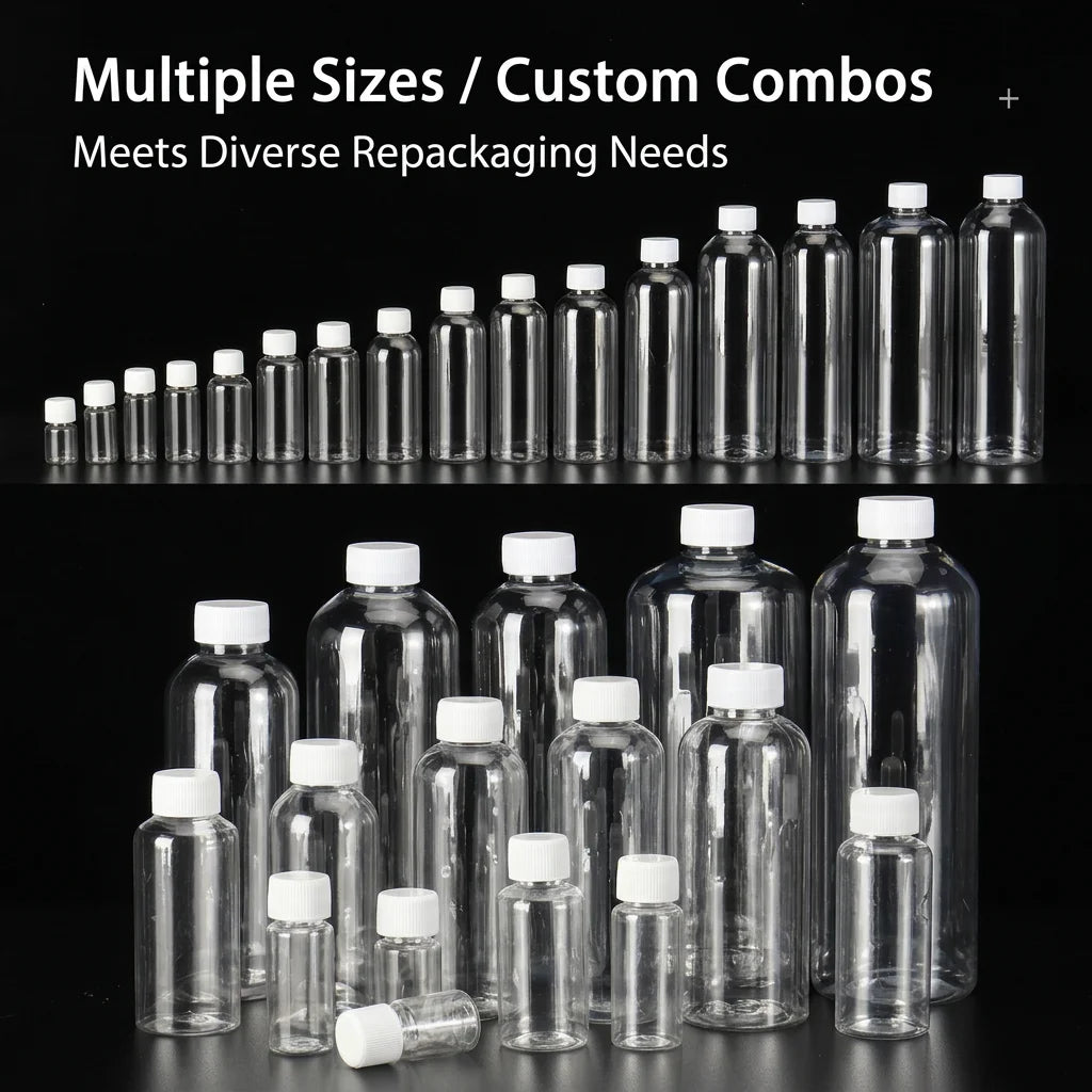 Clear PET Refillable Bottle – Leakproof Screw Cap & Foil Gasket