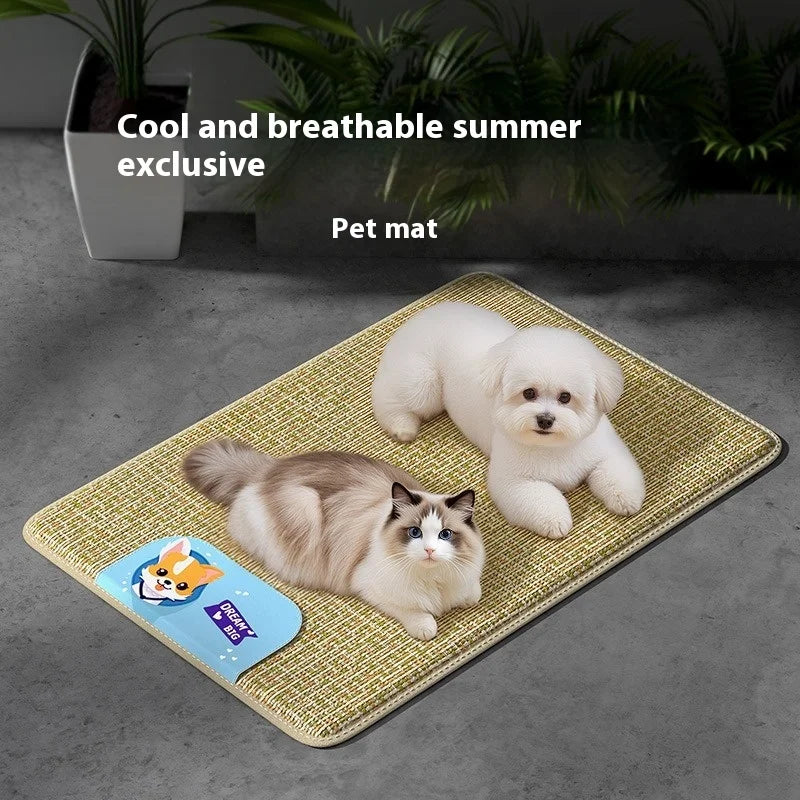 Summer Pet Cool MATS, Rattan Woven Dog Breathable and Cool MATS, Small and Large Dog Beds, and Dog Cool MATS Oasis Select