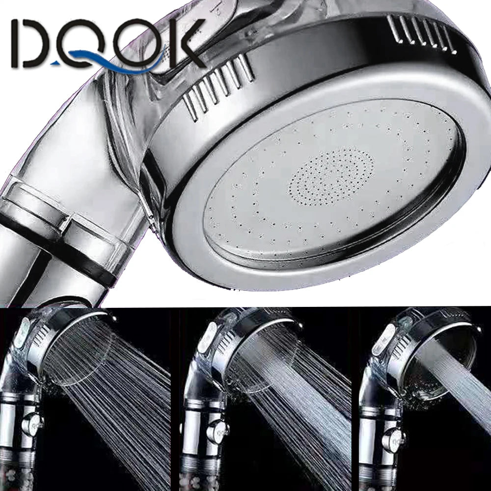 Shower Head Water Saving Flow 360 Degrees Rotating With Small Fan ABS Rain High Pressure spray Nozzle Bathroom Accessories Oasis Select