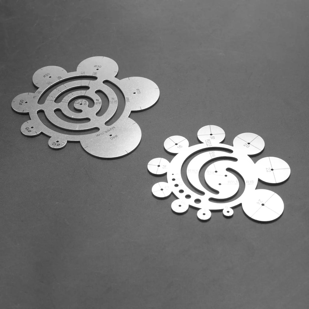 LIKE WISH Set Of 2 Round Leather Cutting Tools Metal Corner Cutting Ruler Circle Ruler Circle Leather Punch Leather Templates Oasis Select