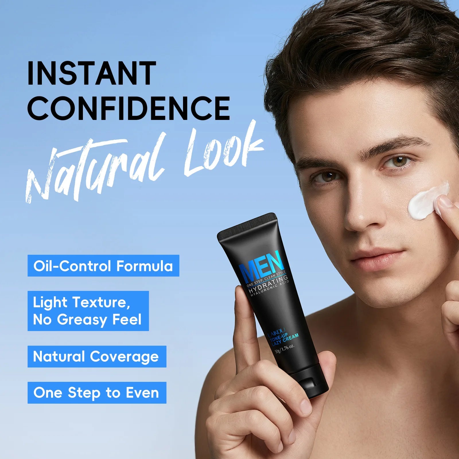LAIKOU Men BB Cream 50g – Tone Up, Oil Control & Hydrating Men's BB Cream Oasis Select