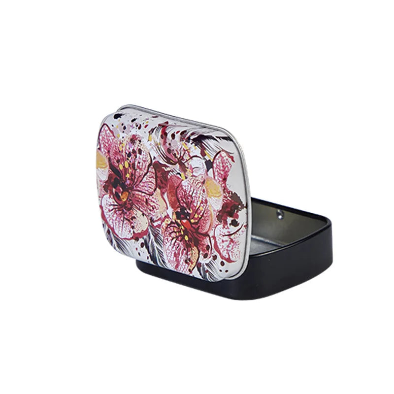Mini Hinged Metal Tin Box – Flip Lid Storage Case 60x45mm