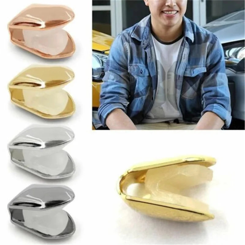 1/5pcs 3 Colors Custom Fit Gold Plated HipHop Single Tooth Grillz Cap Top Bottom Dental Grill Teeth Caps Halloween Cosplay Oasis Select