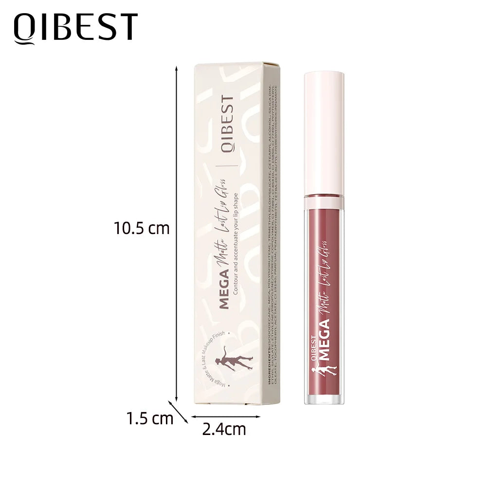 QIBEST 24 Colors Matte Lipgloss Waterproof Lasting Liquid Lipstick Nude Purple Lip Tint Makeup Lip Glaze Cosmetics Red Lip Stain Oasis Select