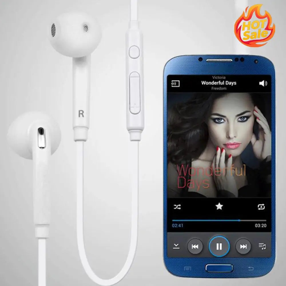 Flat 3.5mm Earphone Earpiece In Ear Earbuds Headset for S6 Note4 Oasis Select