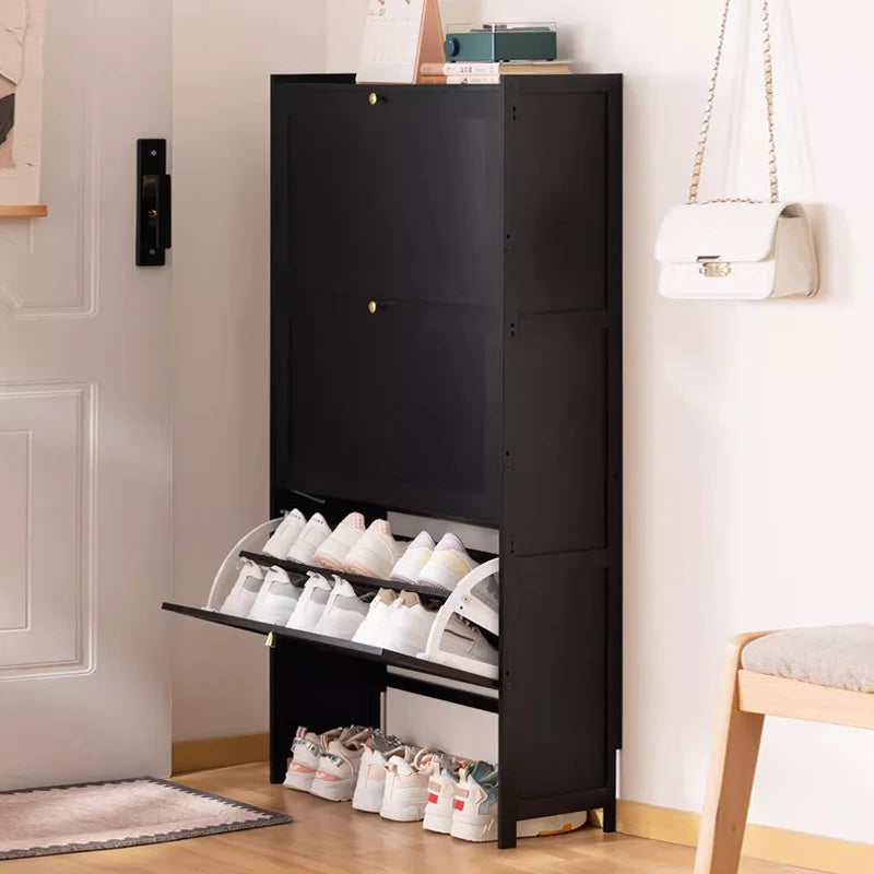 Ultra-thin shoe cabinet 17cm household door economical simple modern storage cabinet narrow large capacity tipping bucket Oasis Select