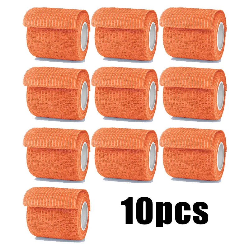 1/15/48Rolls Self Adhesive Bandage Wrap,Cohesive Bandage Wrap For Sport And Athletic,Orange Breathable Vet Wrap For Wounds Oasis Select 10pcs 10cmx4.8m