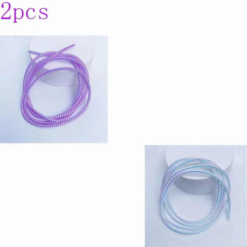 2/1Pcs 1.6M Laser Cable Protectors Spiral Data Cable Organizer Wrap Universal Phone Charger Cord Saver Sleeve Oasis Select Mix colors-2pcs 2