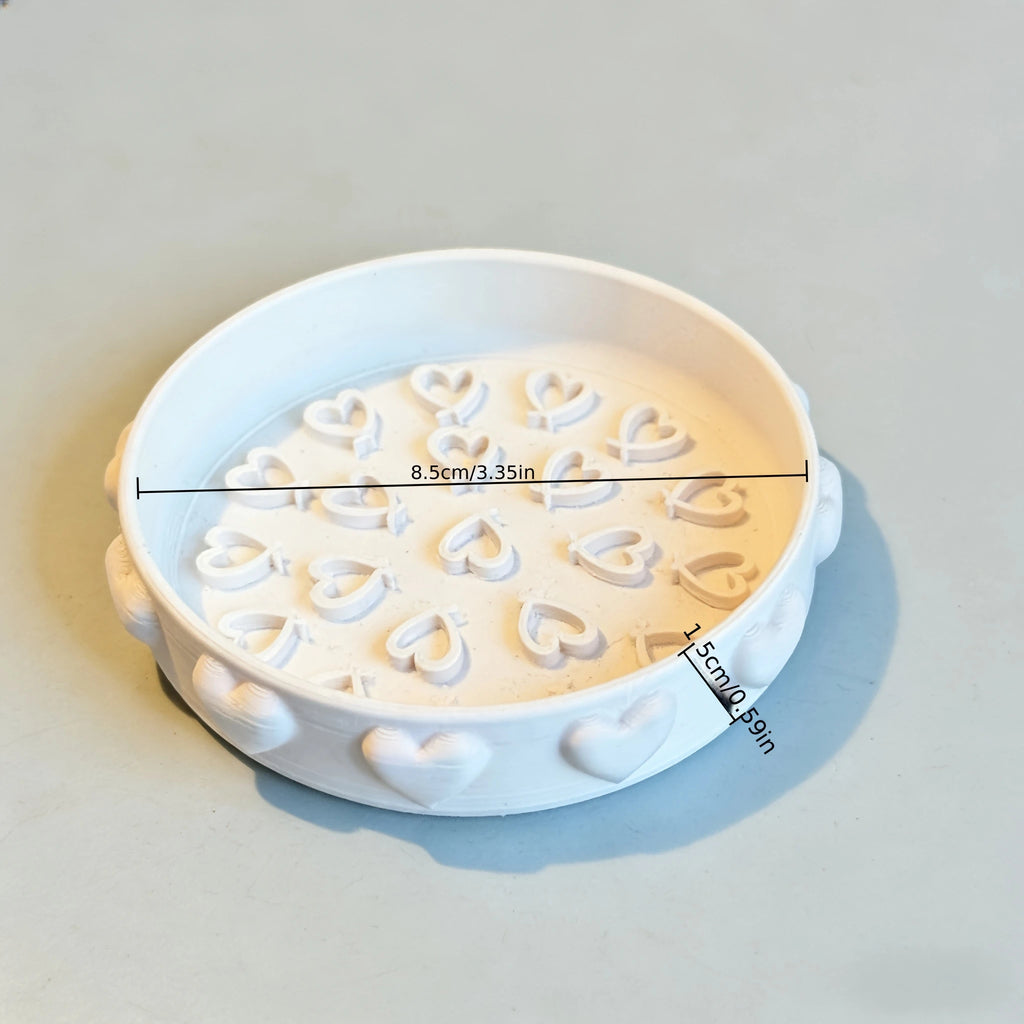 Cute Heart Pattern Brush Cleaning Tray Desktop Beauty Cleaning Tool Makeup Brush Cleaner Bowl Portable Cleaning and Storage Tool Oasis Select white lovq