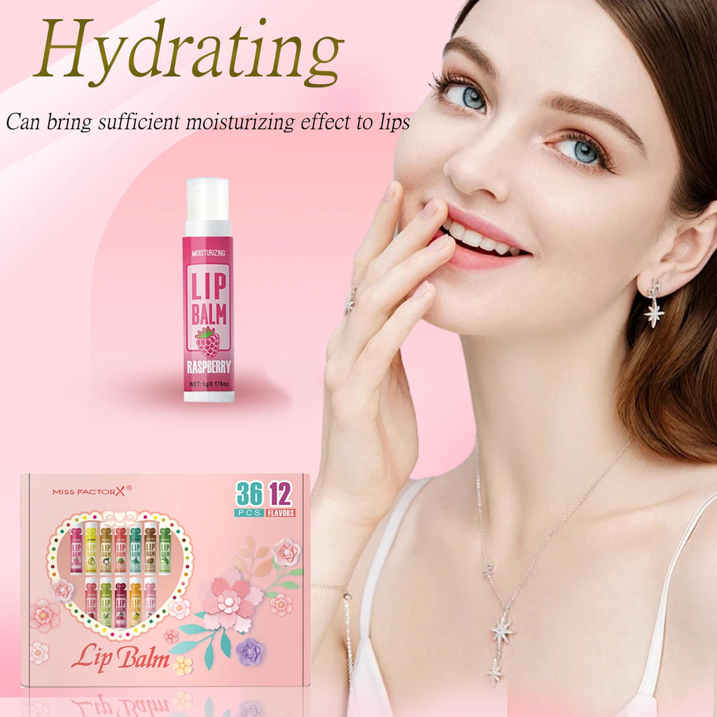 36PCS Moisturizing Lip Balm set 5g deep moisturizing and brightening lips Party gift for friends Oasis Select