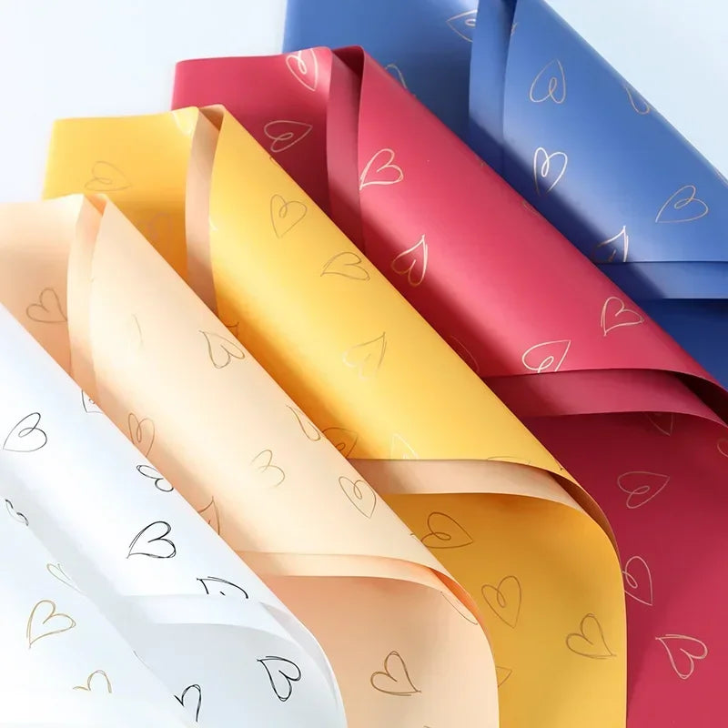 Waterproof Heart Pattern Bouquet Wrapping Paper Decorative Flower Packaging Material Gift Wrapping Paper Floral Craft Supply Oasis Select