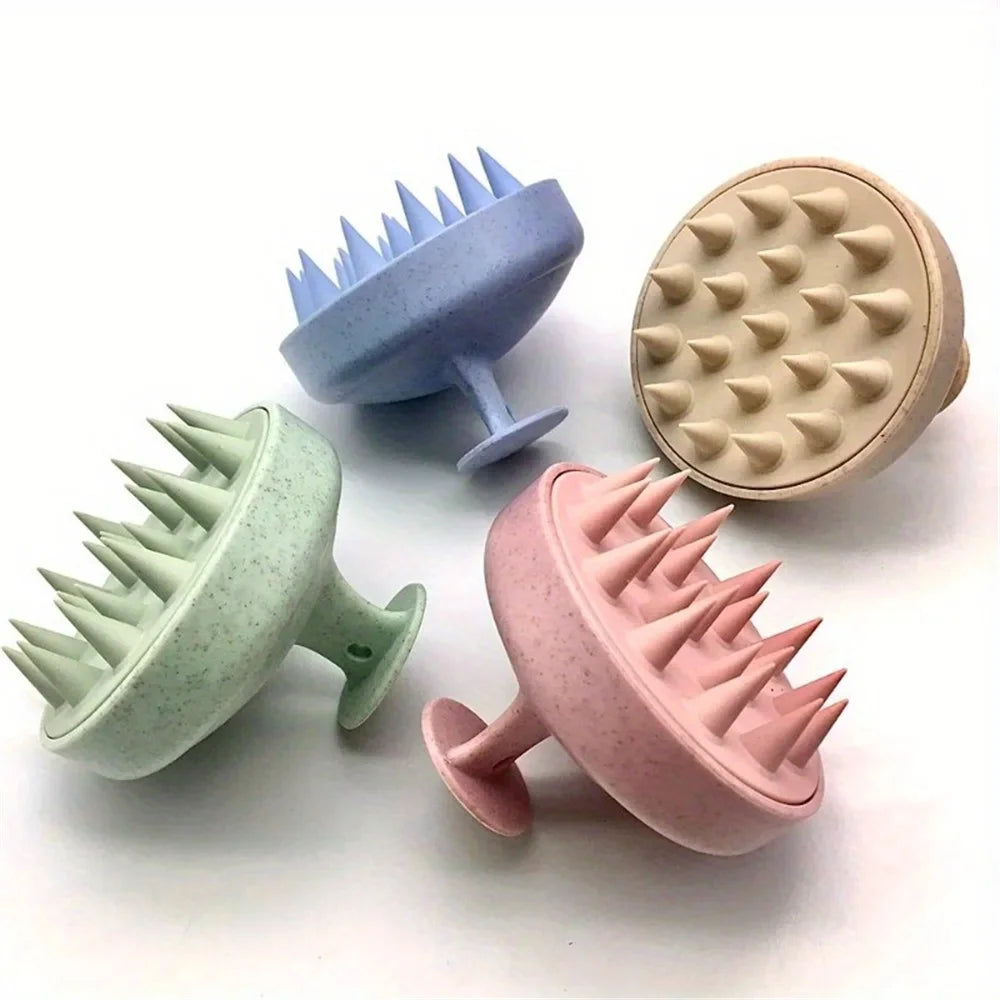 1pc Silicone Shampoo Brush Body Massage Brush Bath Shower Brush Salon Hairdressing Tool Scalp Massage Comb Hair Washing Comb Oasis Select