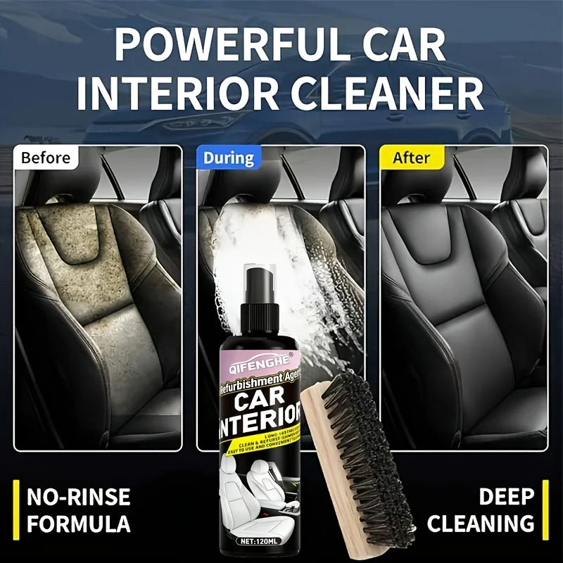 4.06oz Car Interior Cleaner, Seat Polish & Conditioner, Rinse-Free Stain Remover, Headliner Restorer, Multi-Purpose Auto Oasis Select