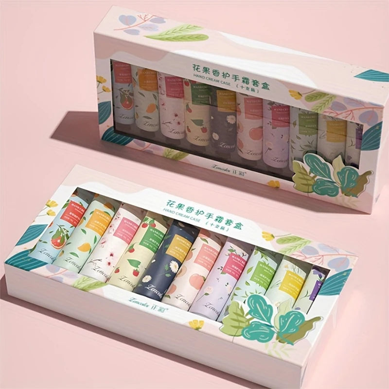 10pcs Hand Cream Box, Scented Hand Cream, Suitable for Chapped, Travel Hand Cream Mini Moisturizing Lotion with Shea Oasis Select