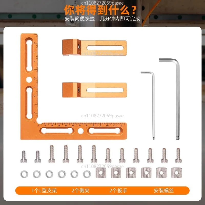 90-Degree Right Angle Clamp with Adjustable Height Gauge for Woodworking Panel Assembly Oasis Select
