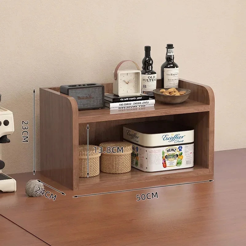 Multi-functional Cup holder storage Shelf dust-proof water cup tea cup coffee cup side cabinet storage Oasis Select Walnut 2A