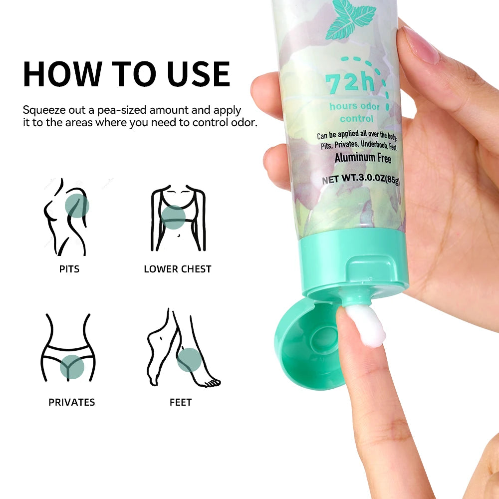 Mint Fragrance Deodorant Cream Long Lasting Oder Control Deodorant Cream Armpit Refreshing Antiperspirant Full Body Deodorizatio Oasis Select