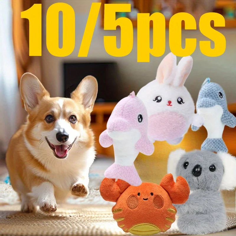 5/10pcs Pet Dog Toy Molar Teeth Cleaning Set Cotton Rope Bite-resistant Puppy Sound Toy Oasis Select