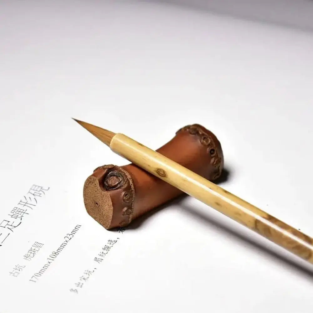 Natural Bamboo Root Brush Pen Holder Chinese Brush Pen Rest Stand Painting Calligraphy Pens Holder School Stationery Supplies Oasis Select