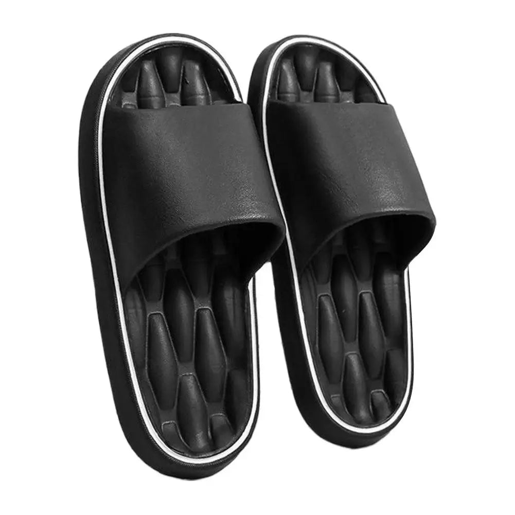 Super Light Soft Slippers Simple Fashion Slides EVA Elastic Shoes Colorful Sneakers In Door Bathroom Flip Flops Oasis Select 36-37 black