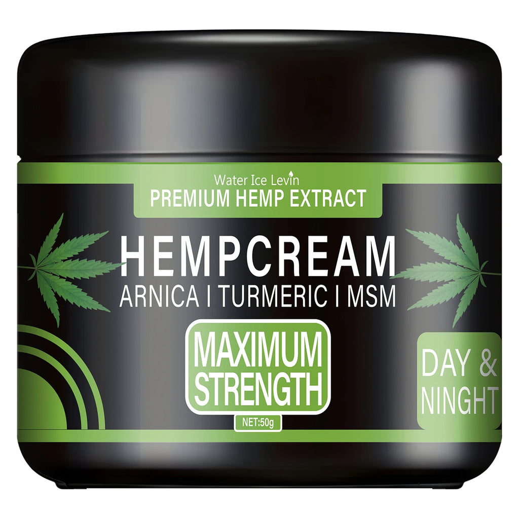 Premium Hemp Extract Cream with Arnica, Turmeric & MSM for Soothing Skin Relief, Nourishing & Moisturizing. Oasis Select black 50g