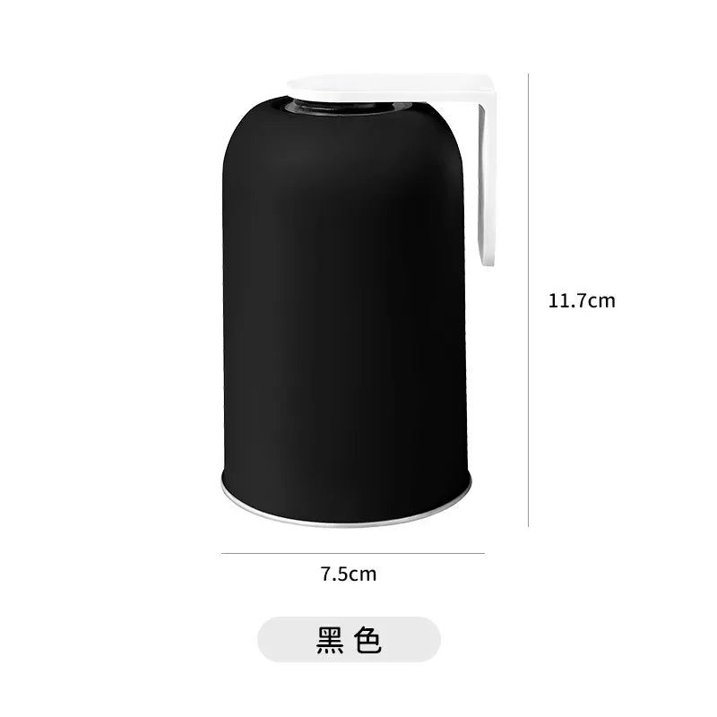 Magnetic Mouthwash Cup 304 Stainless Steel Tooth Brushing Cup Wall Mounted No Punching Household Water Cup Large Capacity New Oasis Select black