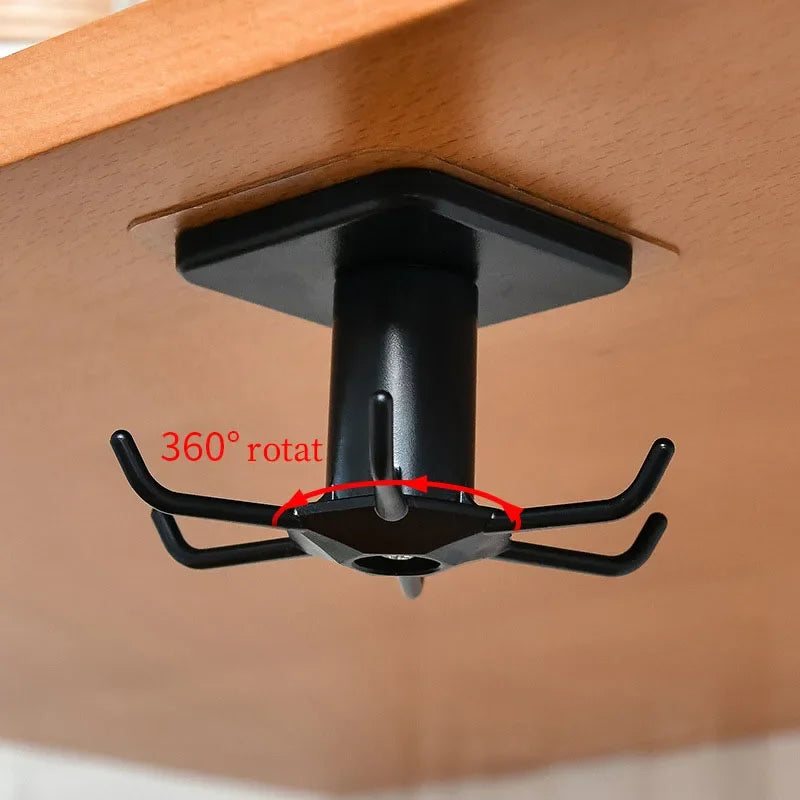 Kitchen Hooks Rotating Storage Rack Without Punching Wall-Mounted Kitchenware Supplies Gods Multifunctional Shelves Oasis Select