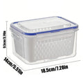 Large Vegetable Drain Basket Special Fruit Preservation Box for Refrigerators Kitchen Double Layer Storage Container Oasis Select White 1750ml