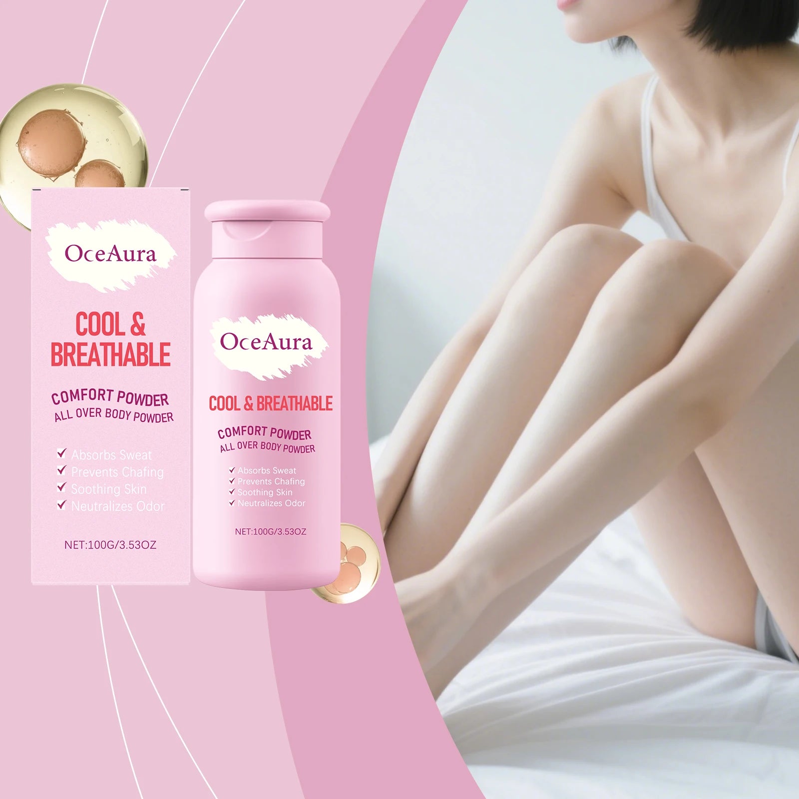 Talcum Powder For Remove Odor Sweat Moisture Refreshing Apply To Inner Thigh Pivate Areas Whole Body Sweat Absorbing Body Powder Oasis Select
